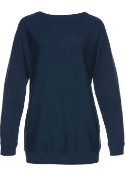 bonprix bonprix Jersey con mangas murciélago Azul marino New