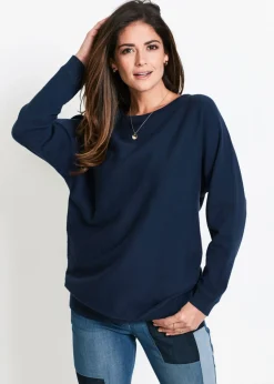 bonprix bonprix Jersey con mangas murciélago Azul marino New