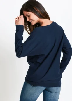 bonprix bonprix Jersey con mangas murciélago Azul marino New