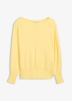 bonprix bonprix Jersey con mangas murciélago Amarillo claro New