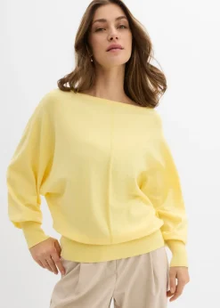 bonprix bonprix Jersey con mangas murciélago Amarillo claro New