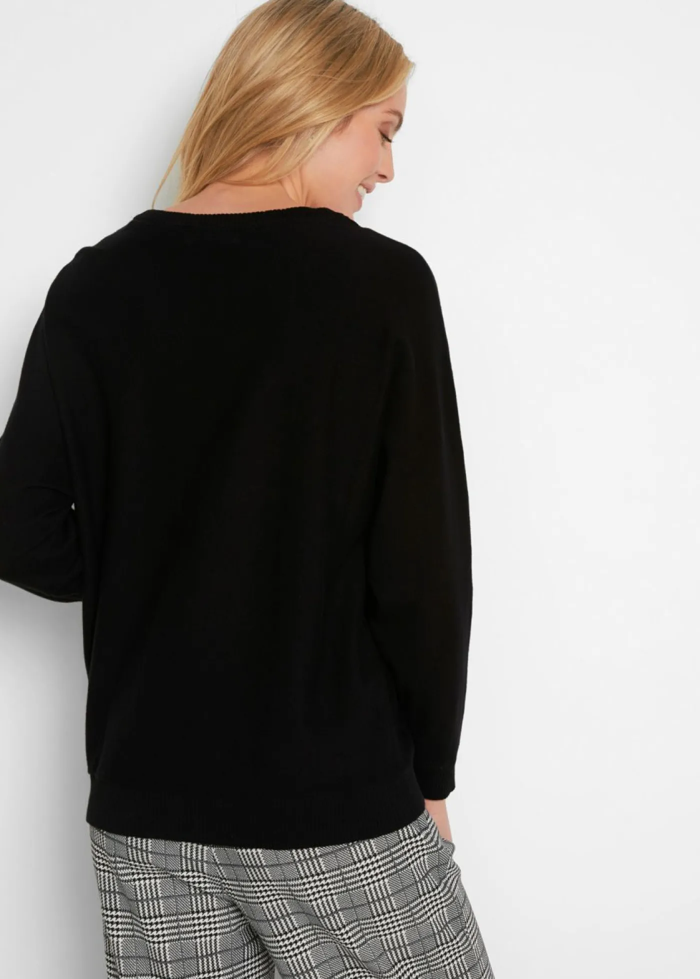 bonprix bonprix Jersey con mangas murciélago Negro New