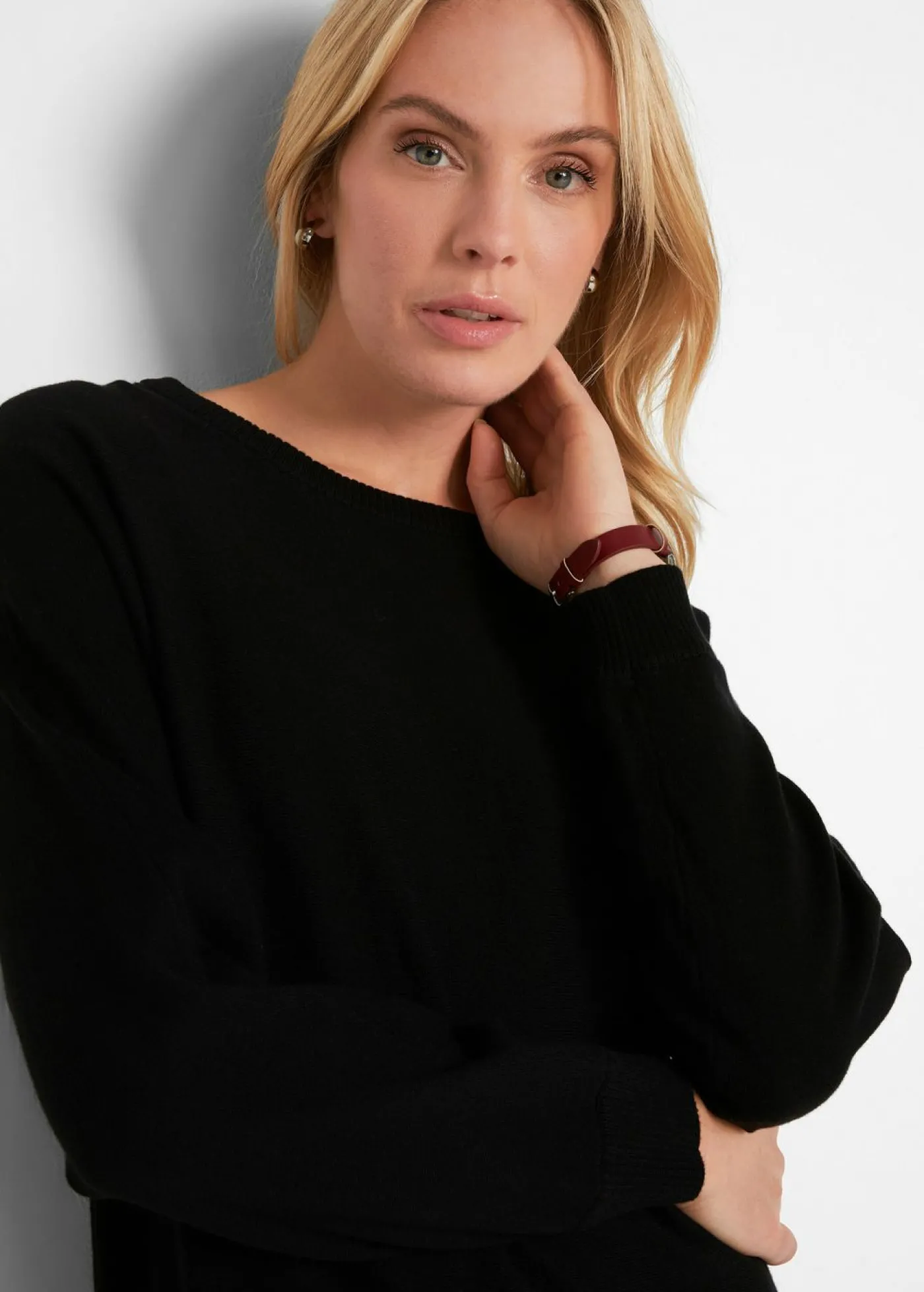 bonprix bonprix Jersey con mangas murciélago Negro New