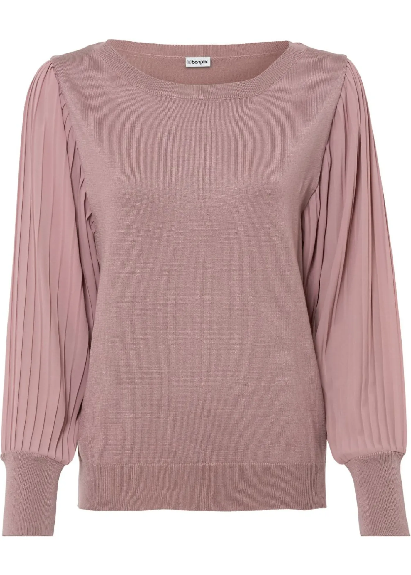 bonprix bonprix Jersey con mangas plisadas de viscosa sostenible palisandro Discount