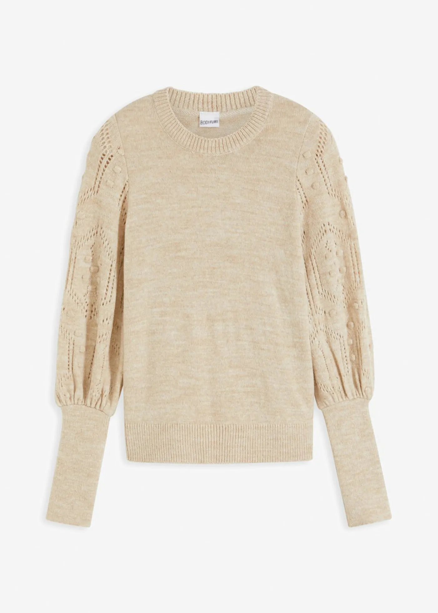 bonprix bonprix Jersey con patrón de ajour Beige Hot