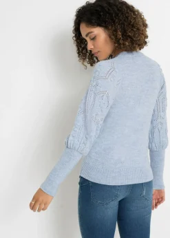 bonprix bonprix Jersey con patrón de ajour Azul claro Hot