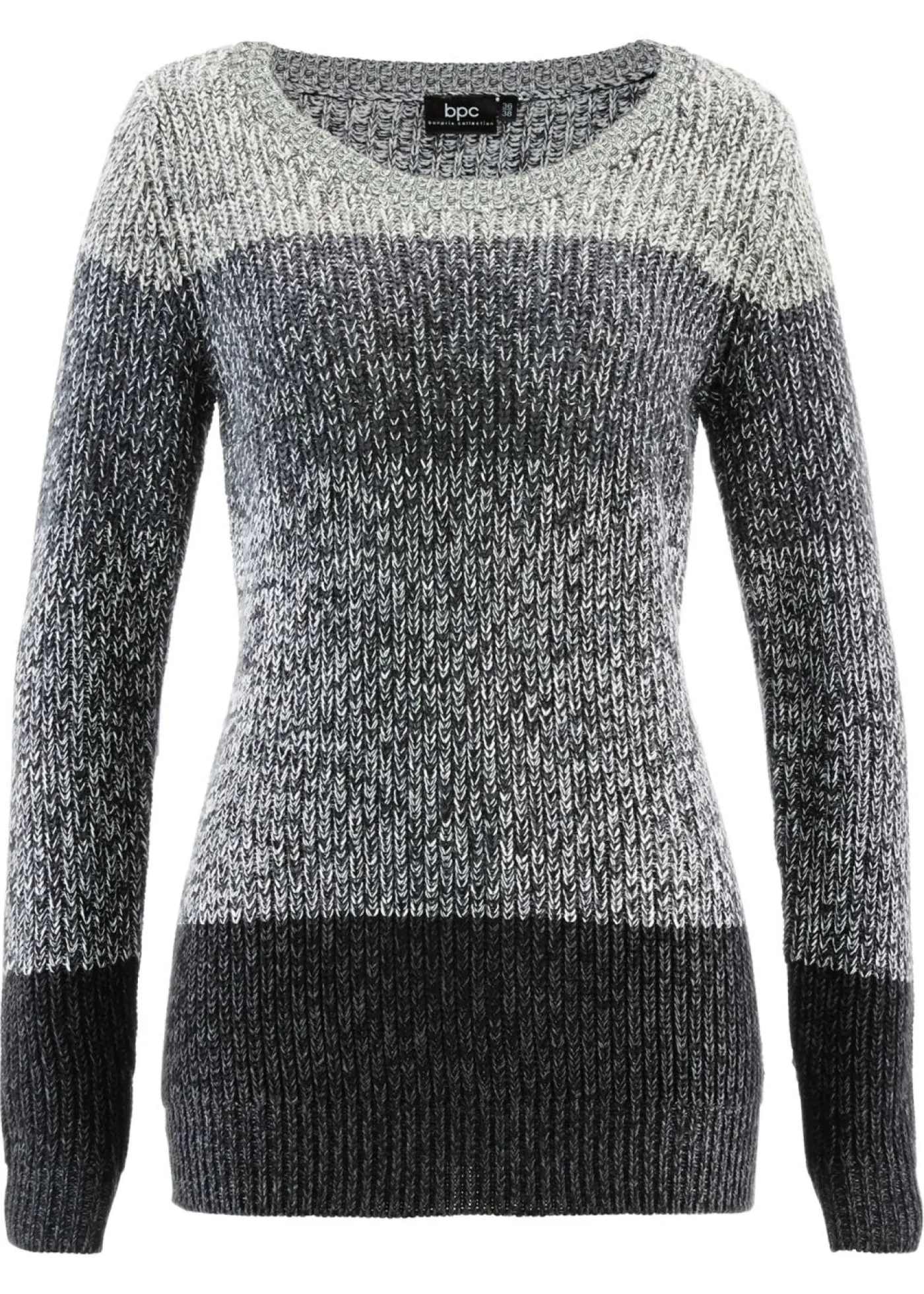 bonprix bonprix Jersey con patrón de rayas Gris oscuro jaspeado de rayas New