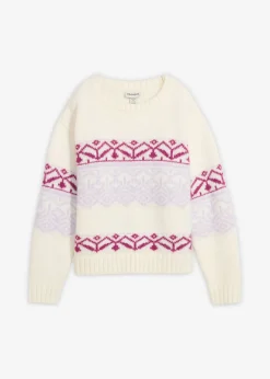 bonprix bonprix Jersey con patrón nórdico blanco perla Best