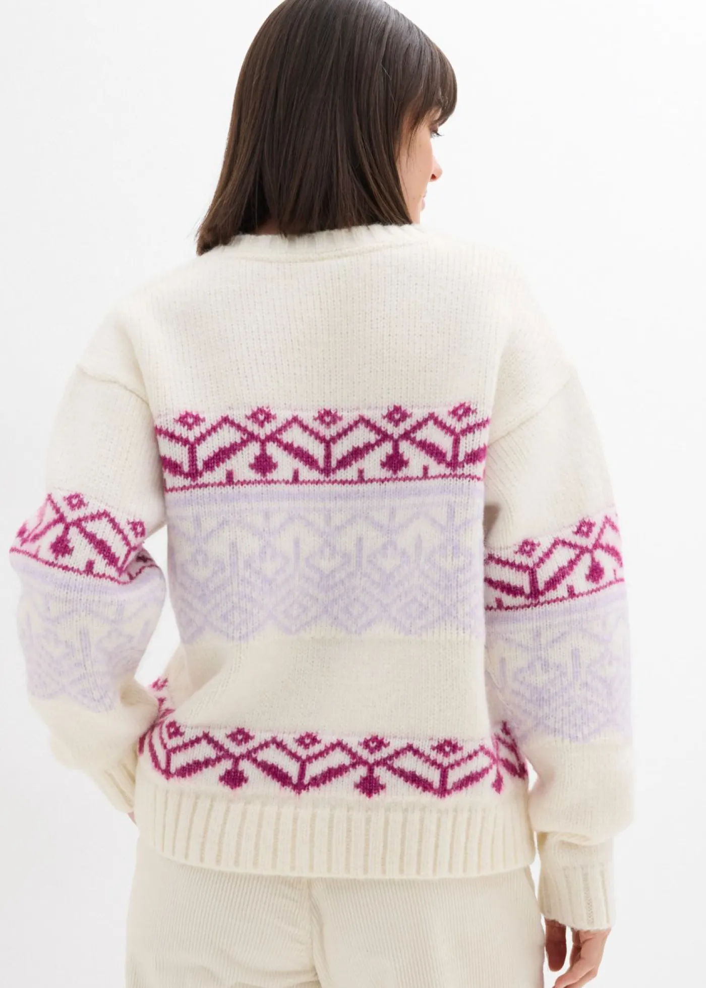 bonprix bonprix Jersey con patrón nórdico blanco perla Best