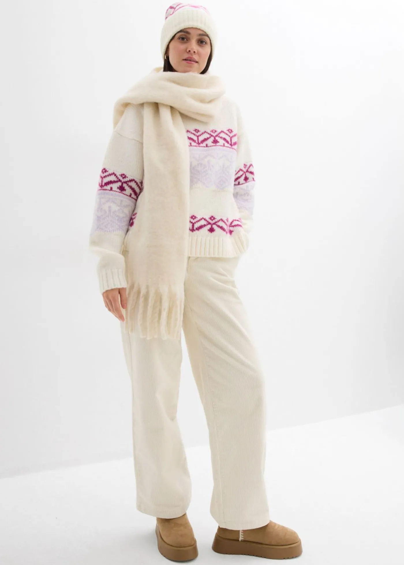 bonprix bonprix Jersey con patrón nórdico blanco perla Best