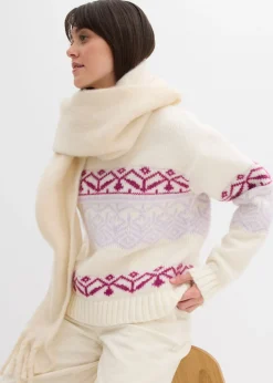 bonprix bonprix Jersey con patrón nórdico blanco perla Best
