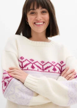 bonprix bonprix Jersey con patrón nórdico blanco perla Best