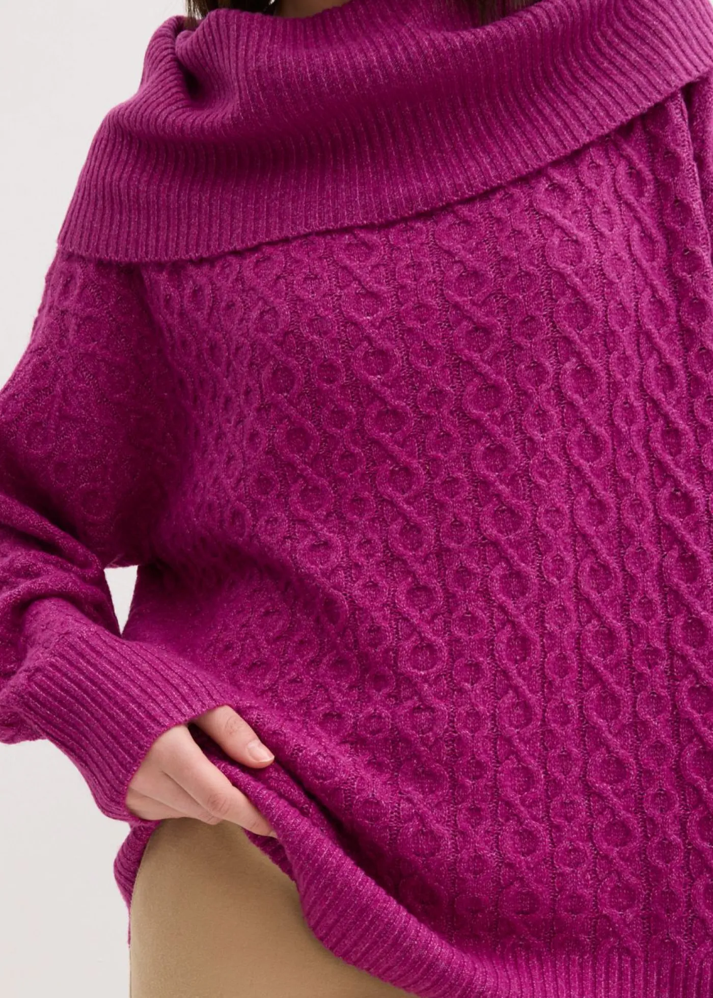 bonprix bonprix Jersey con patrón trenzado Fucsia oscuro Best