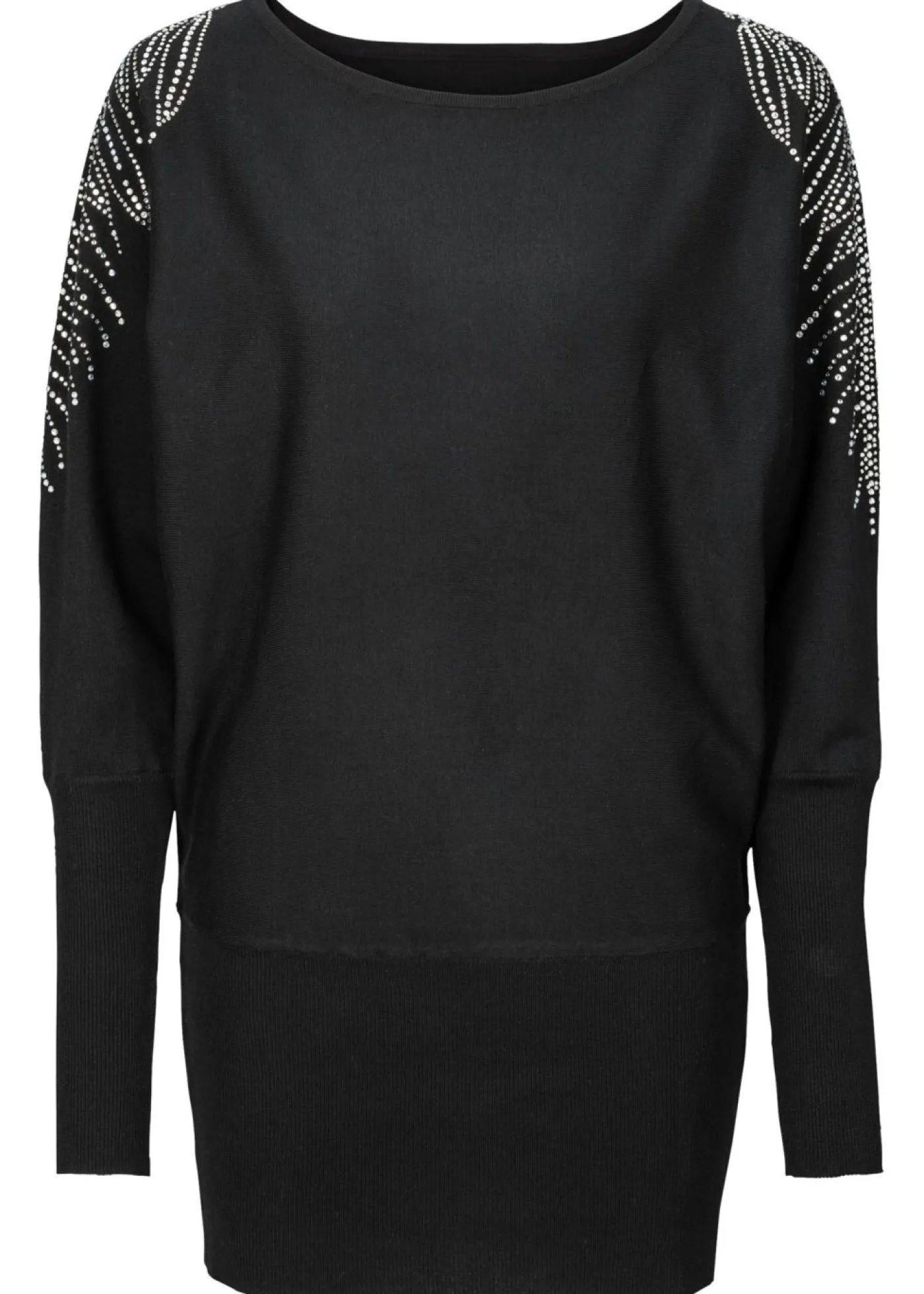 bonprix bonprix Jersey con strass en los hombros Negro