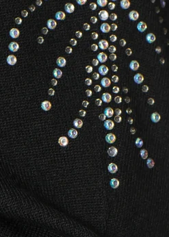 bonprix bonprix Jersey con strass en los hombros Negro