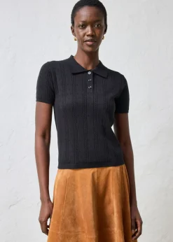 bonprix bonprix Jersey de ajour con mezcla de seda Negro Online