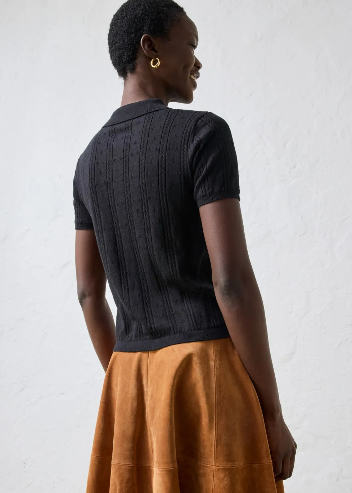 bonprix bonprix Jersey de ajour con mezcla de seda Negro Online