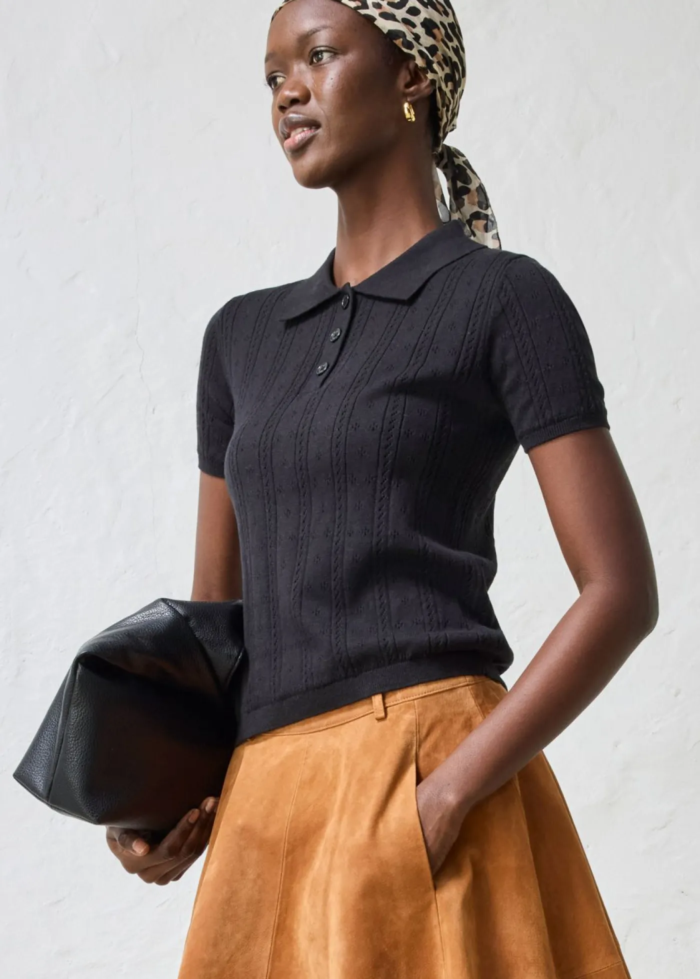 bonprix bonprix Jersey de ajour con mezcla de seda Negro Online