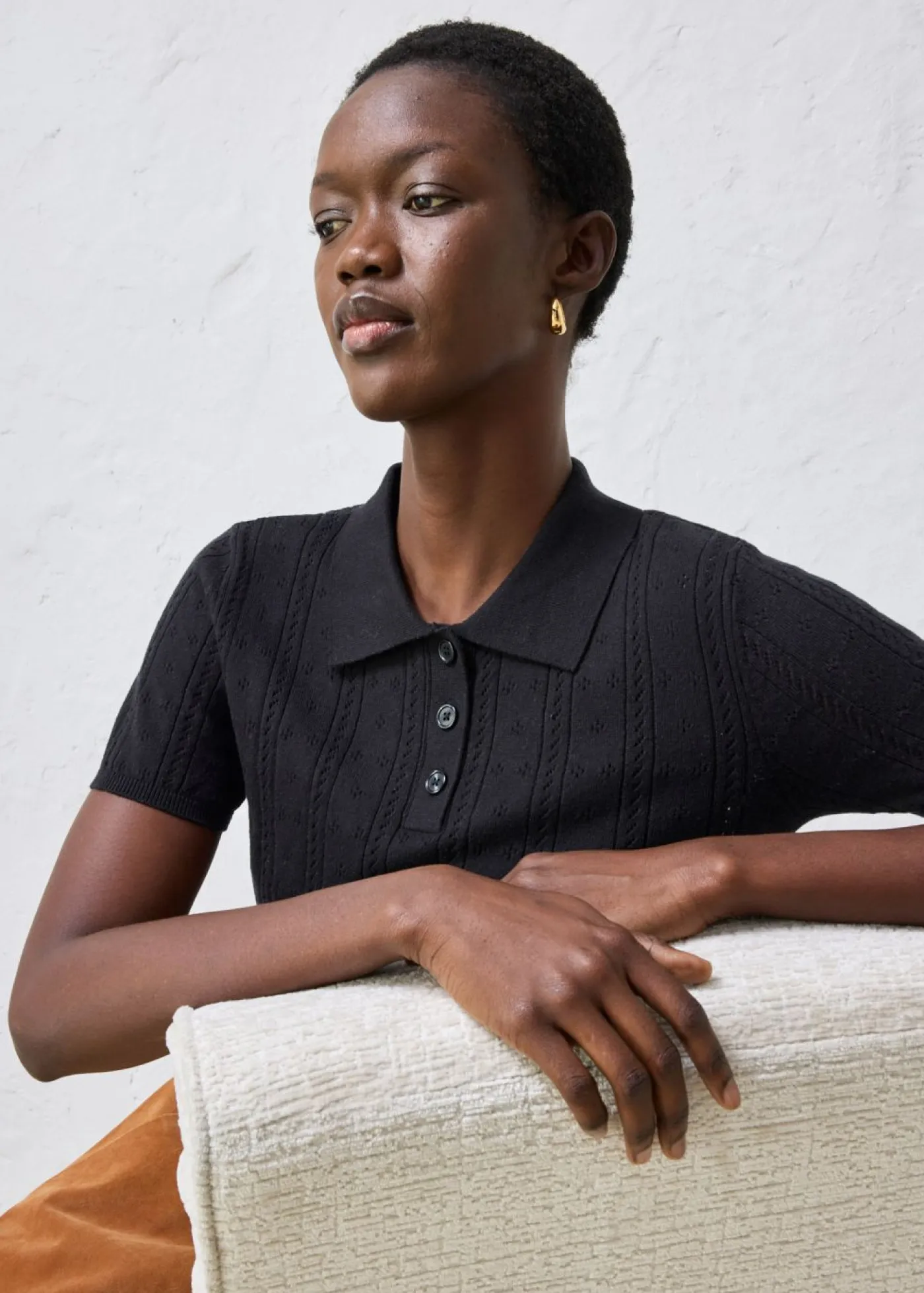 bonprix bonprix Jersey de ajour con mezcla de seda Negro Online