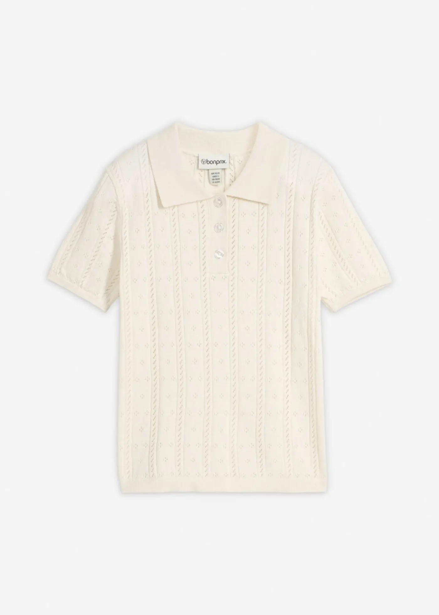 bonprix bonprix Jersey de ajour con mezcla de seda Blanco Outlet
