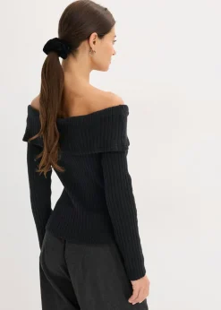 bonprix bonprix Jersey de canalé Negro Online
