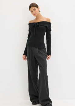 bonprix bonprix Jersey de canalé Negro Online