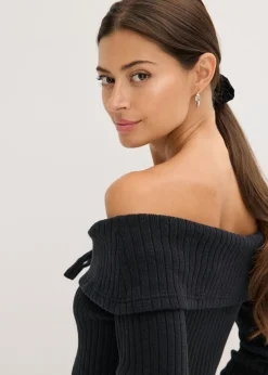 bonprix bonprix Jersey de canalé Negro Online