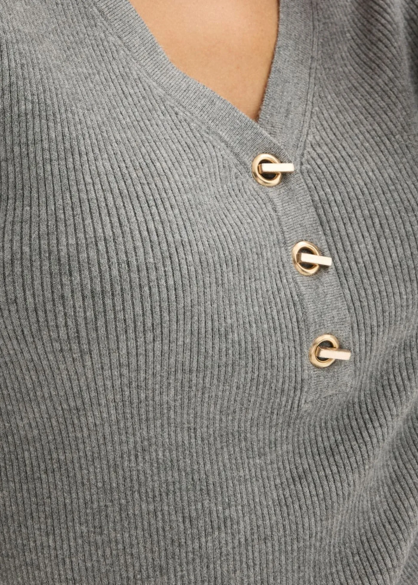 bonprix bonprix Jersey de canalé con viscosa Gris jaspeado Clearance