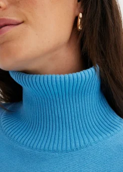 bonprix bonprix Jersey de canalé de algodón puro azul brillante Online