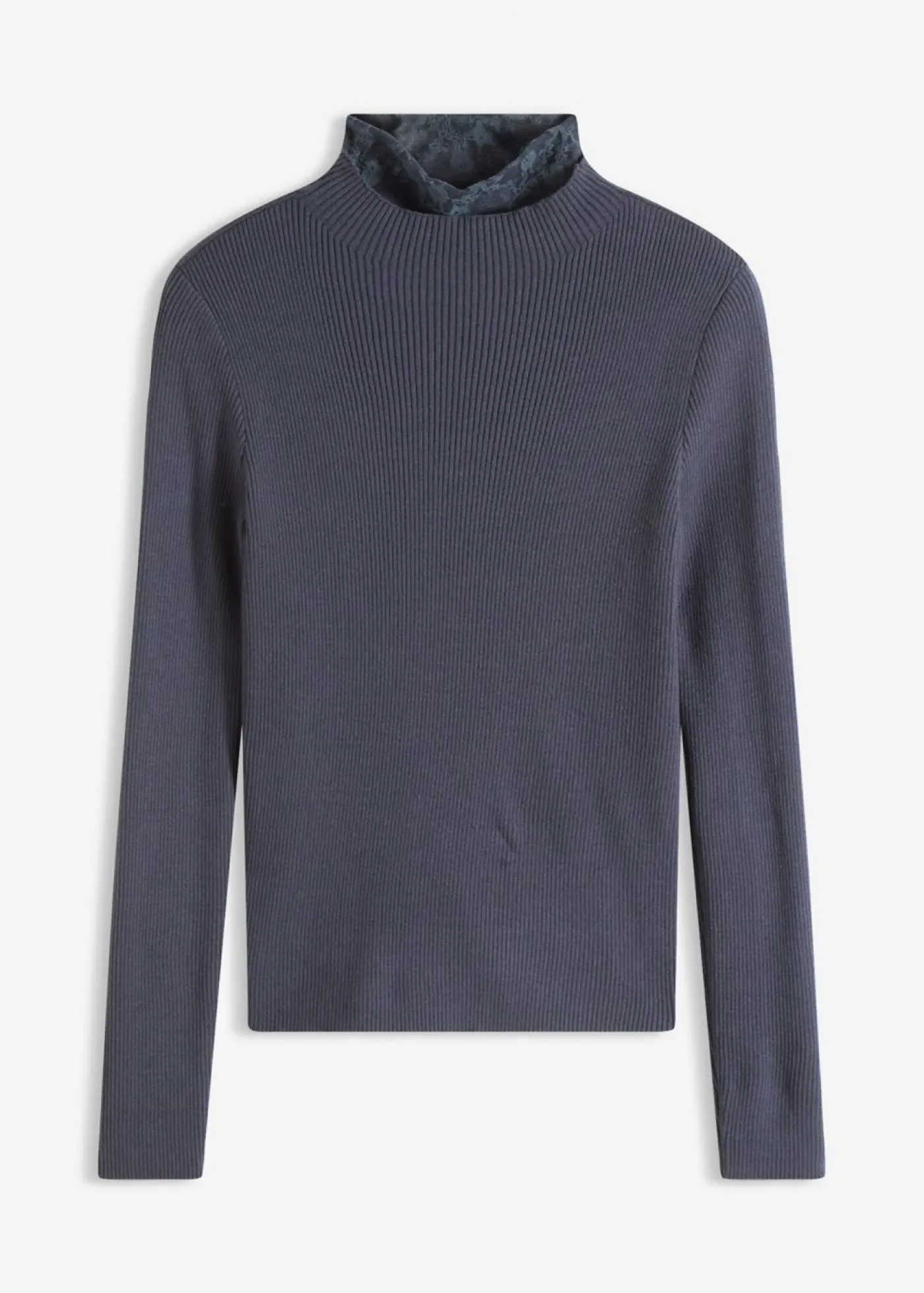 bonprix bonprix Jersey de canalé de mezcla de viscosa fluida Azul oscuro