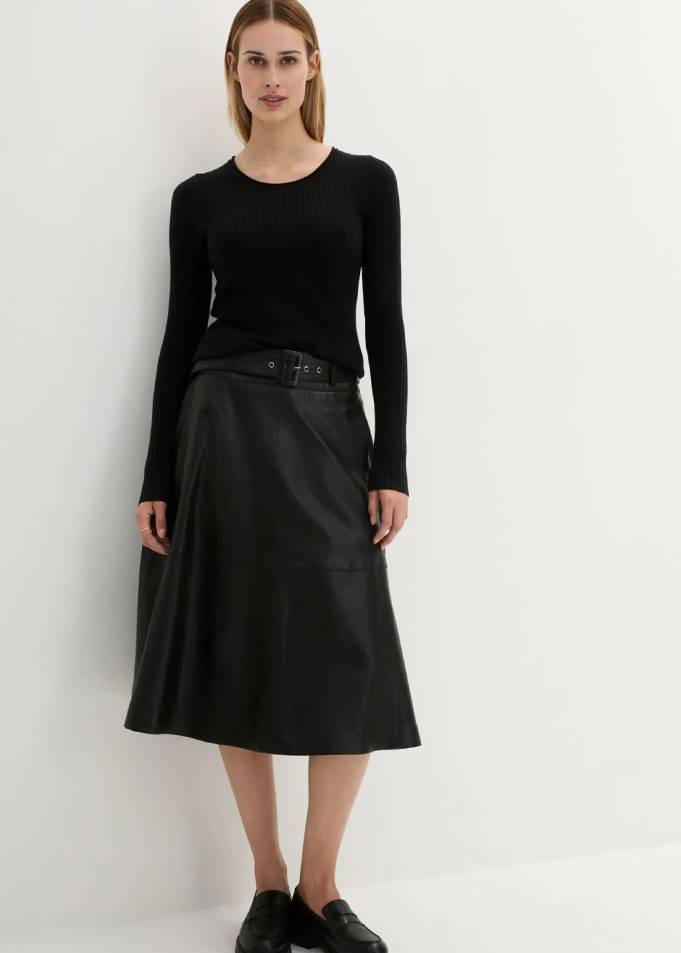 bonprix bonprix Jersey de canalé en lana merina Negro Outlet