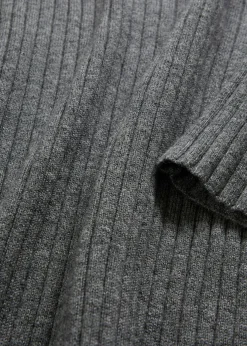 bonprix bonprix Jersey de canalé en lana merina gris moteado New