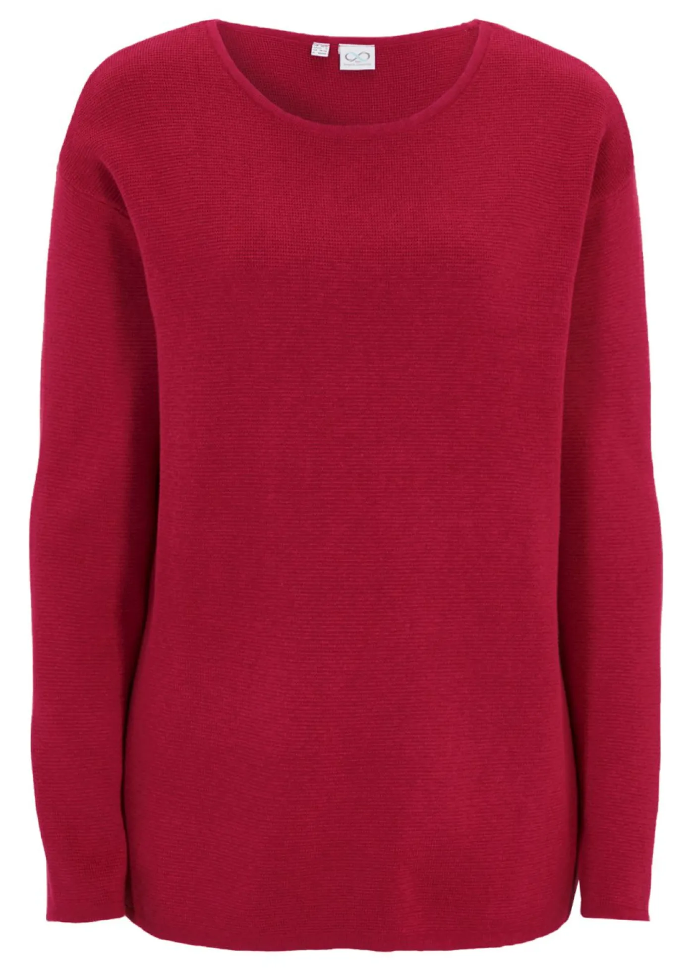 bonprix bonprix Jersey de canalé Milano con cuello redondo Rosa/baya Online