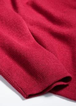 bonprix bonprix Jersey de canalé Milano con cuello redondo Rosa/baya Online