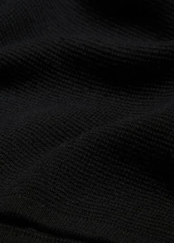 bonprix bonprix Jersey de canalé Milano con cuello redondo Negro Discount