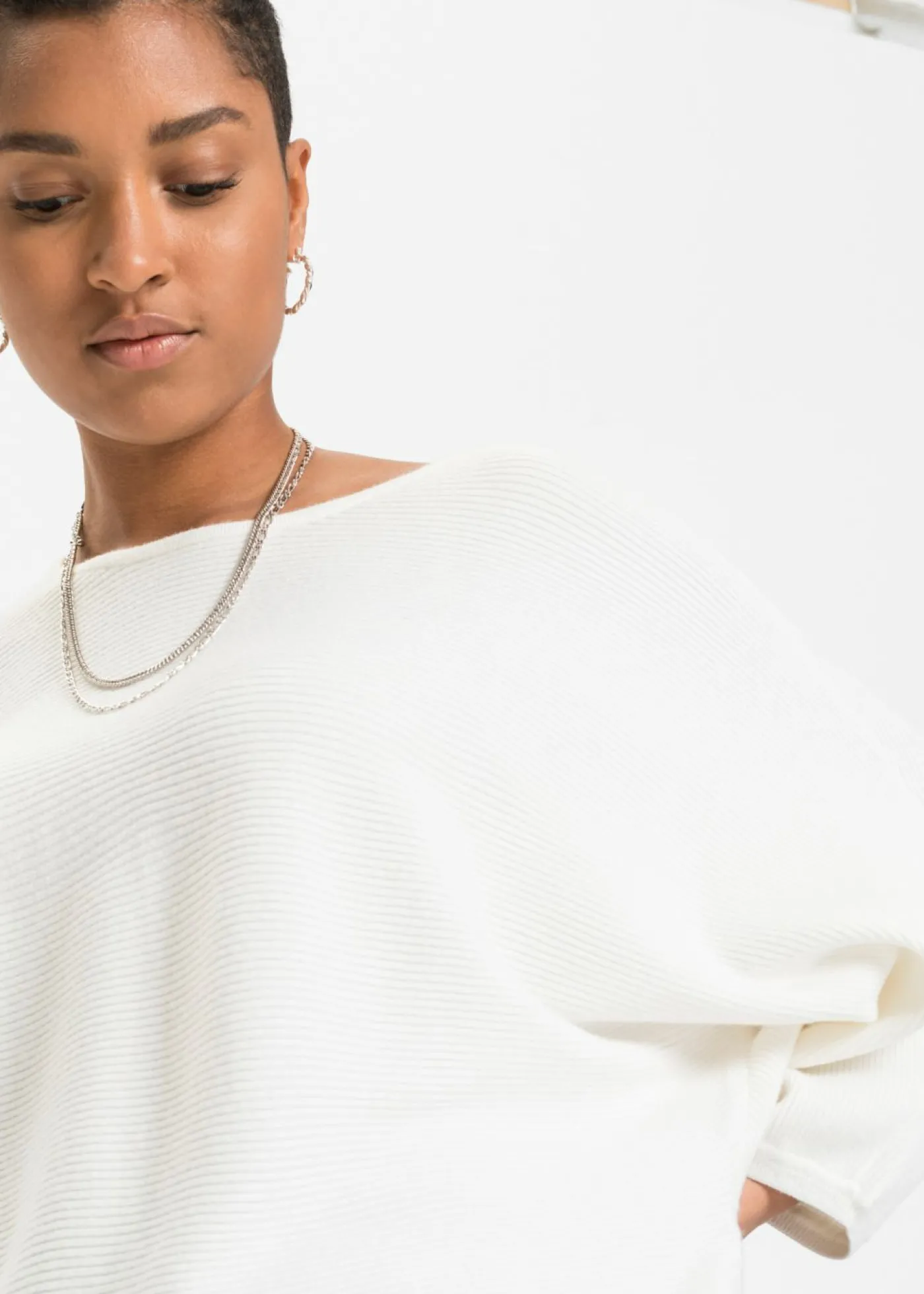 bonprix bonprix Jersey de canalé oversize de mezcla de viscosa crema suave Best
