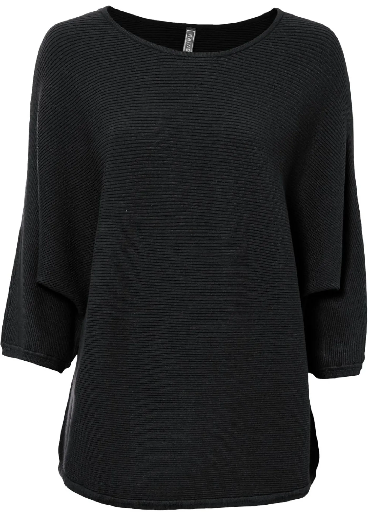 bonprix bonprix Jersey de canalé oversize de mezcla de viscosa Negro Hot