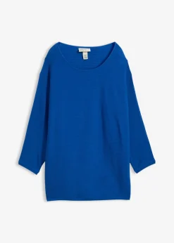 bonprix bonprix Jersey de canalé oversize de mezcla de viscosa Azul ártico