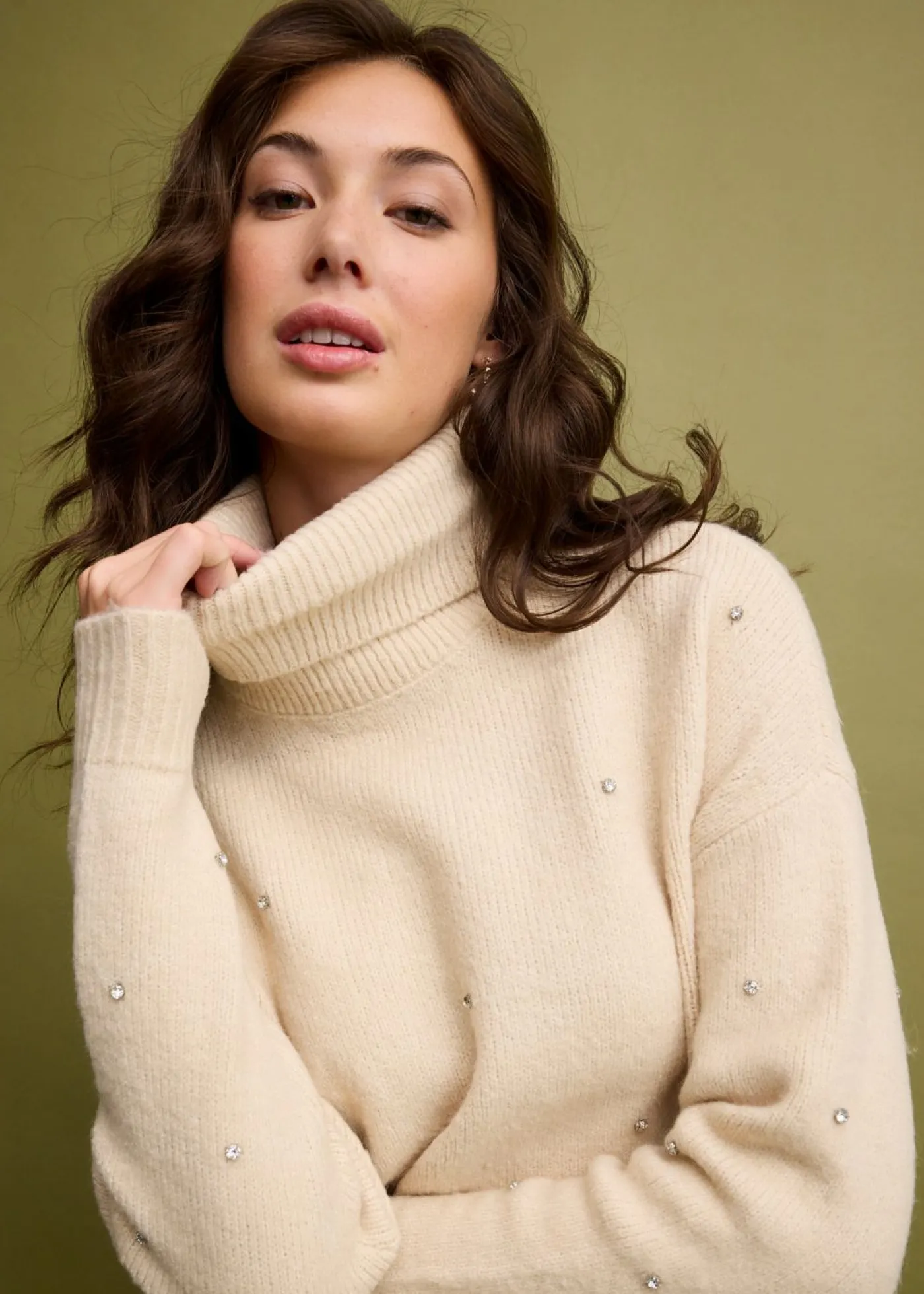 bonprix bonprix Jersey de cuello alto Beige