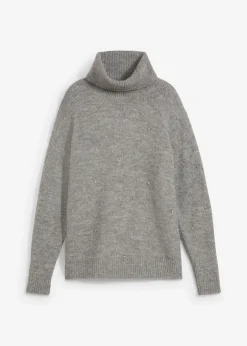 bonprix bonprix Jersey de cuello alto Gris jaspeado Discount