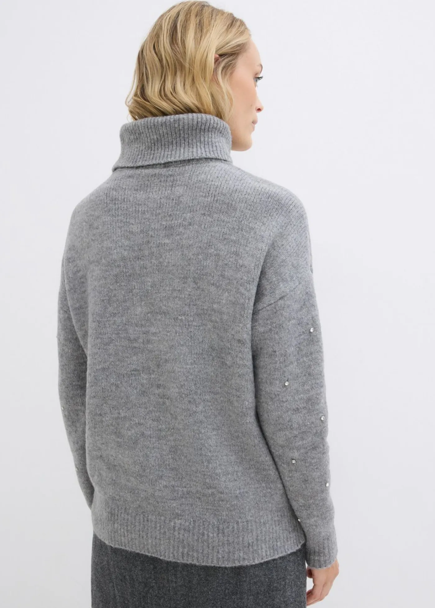 bonprix bonprix Jersey de cuello alto Gris jaspeado Discount