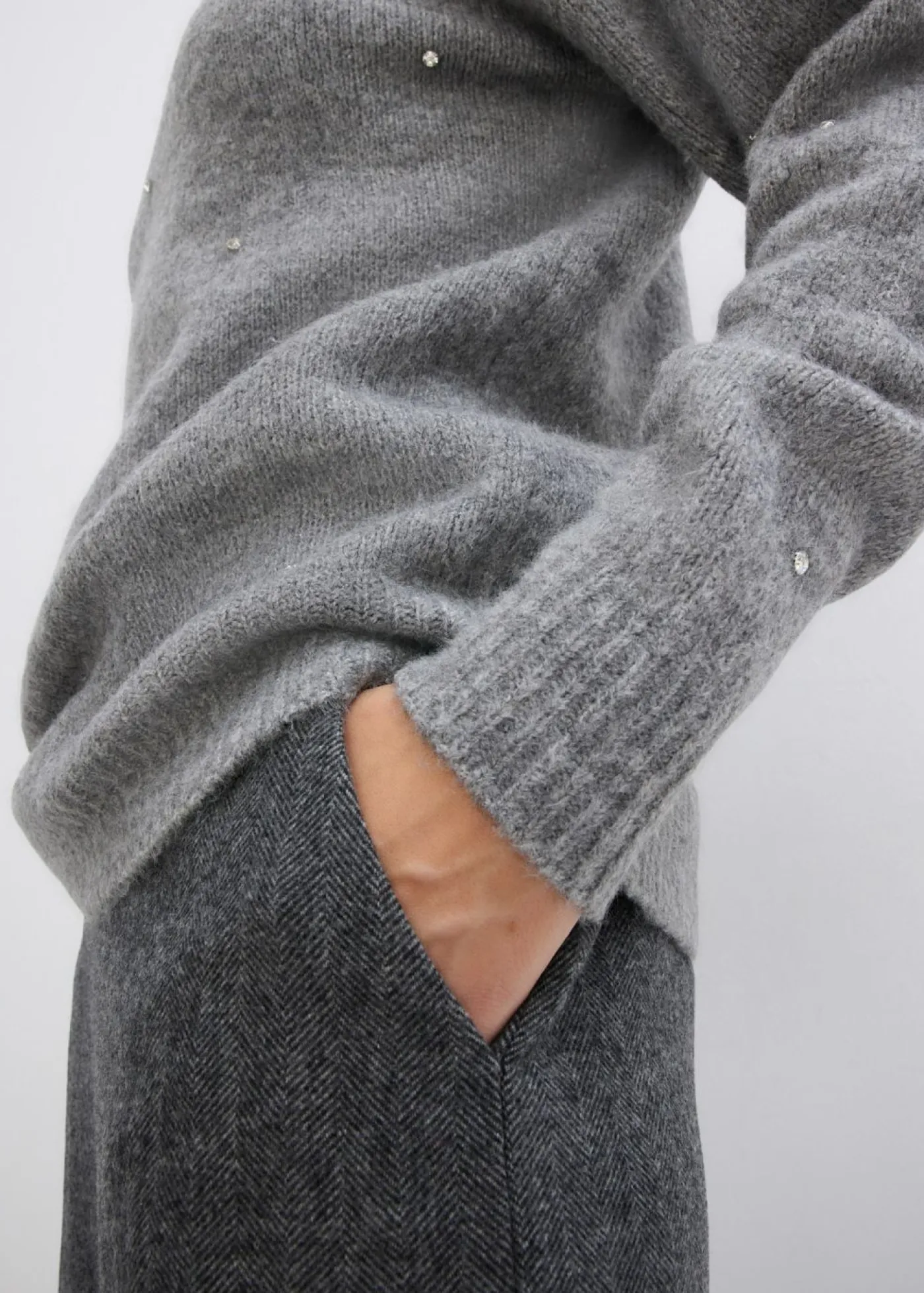 bonprix bonprix Jersey de cuello alto Gris jaspeado Discount