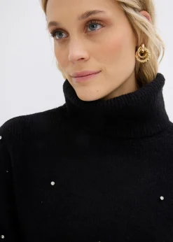 bonprix bonprix Jersey de cuello alto Negro