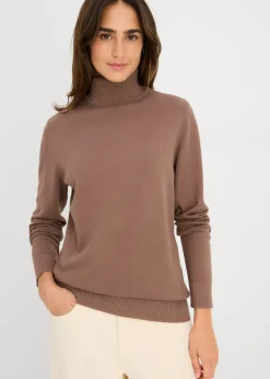 bonprix bonprix Jersey de cuello alto marrón Outlet