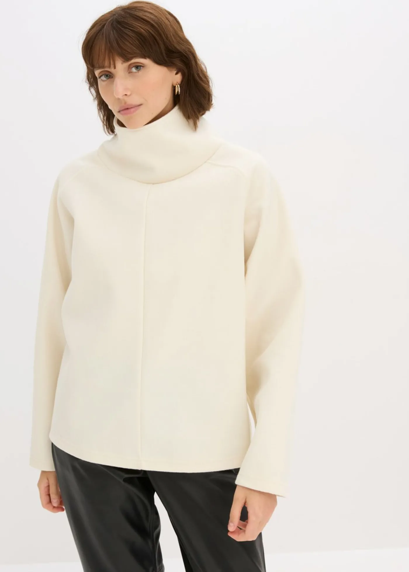 bonprix bonprix Jersey de cuello alto blanco perla New