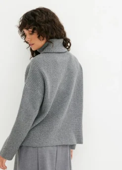 bonprix bonprix Jersey de cuello alto Gris jaspeado