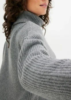 bonprix bonprix Jersey de cuello alto Gris jaspeado