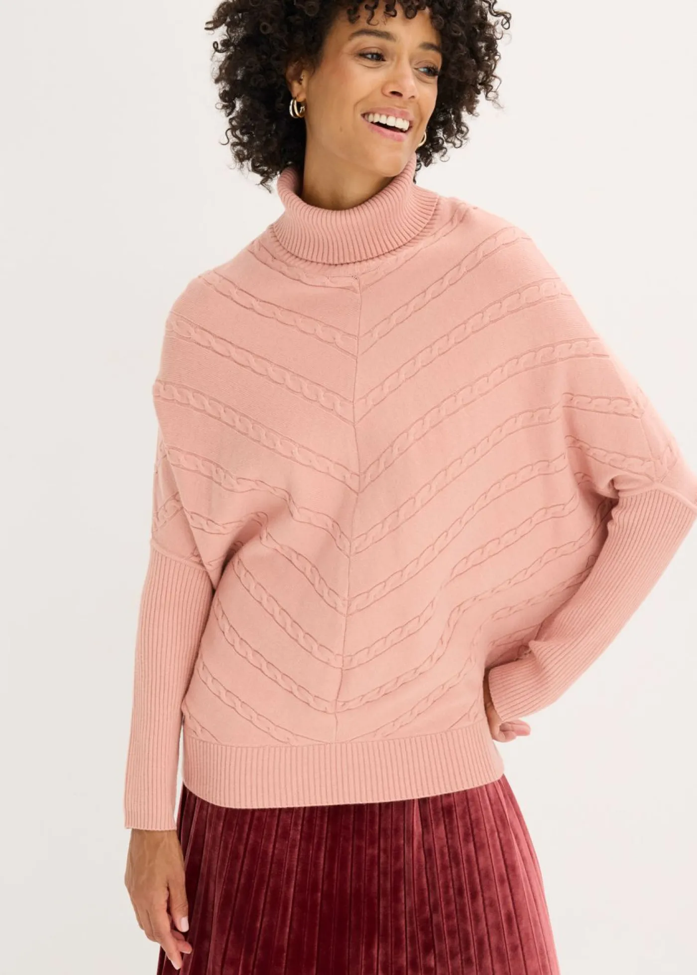 bonprix bonprix Jersey de cuello alto Rosa vintage Discount