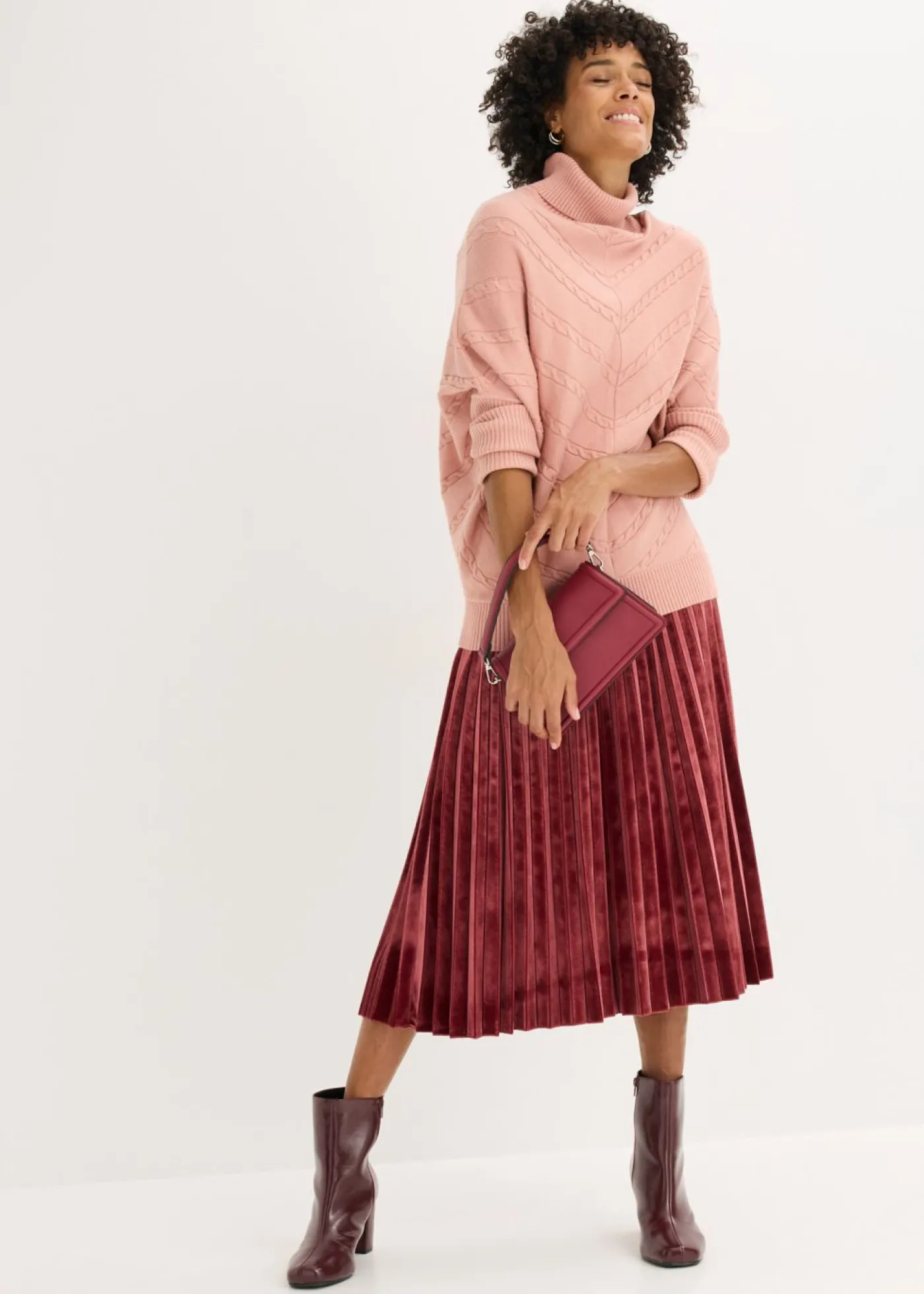bonprix bonprix Jersey de cuello alto Rosa vintage Discount