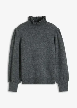 bonprix bonprix Jersey de cuello alto Gris jaspeado Hot